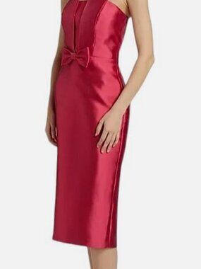 Theia Bridget Women's Strapless Mikado MIDI Dress Size 8
